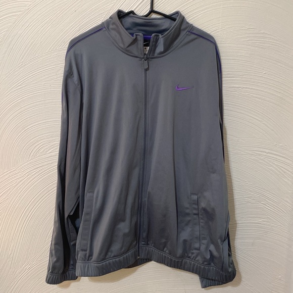 Nike XL mens full zip jacket purple and grey 100% polyester coat mens - Picture 6 of 11